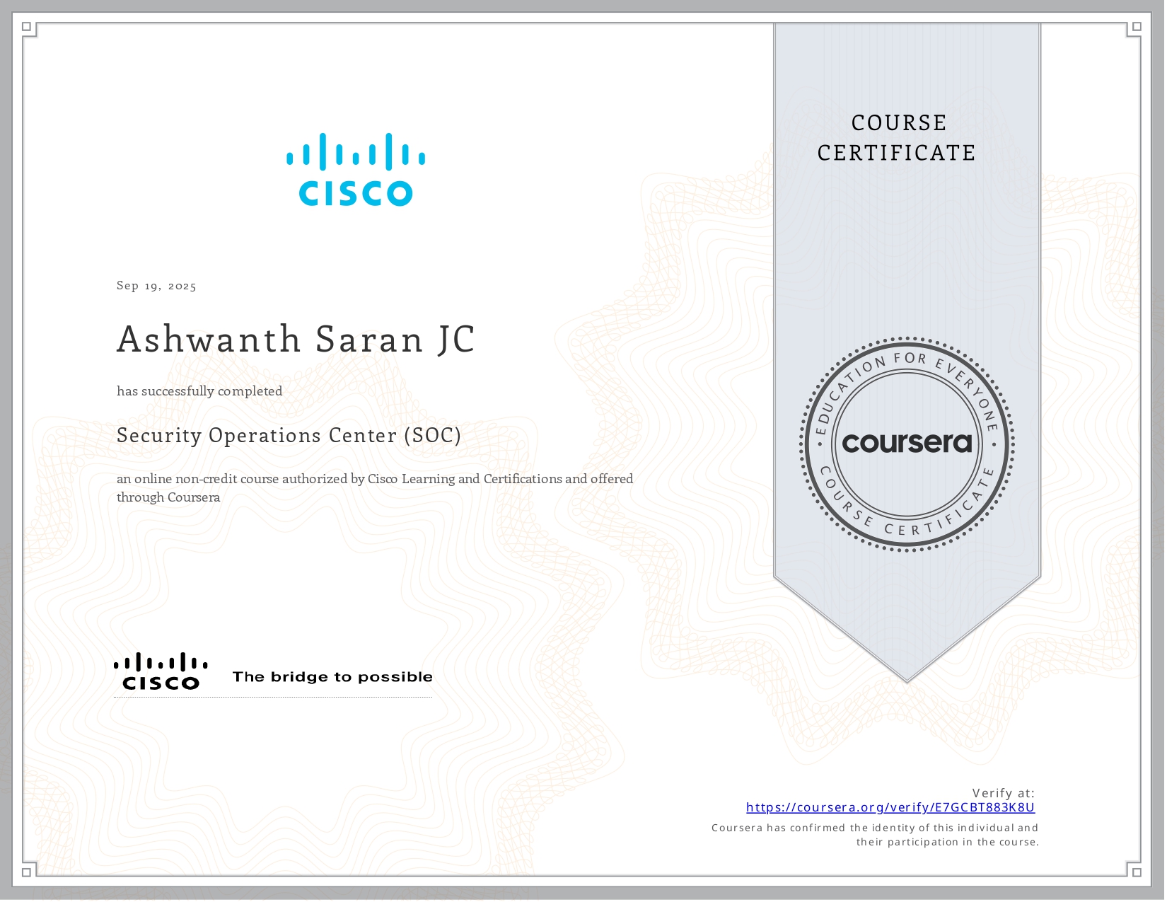 Cisco — Security Operations Center — SOC Analyst Essentials